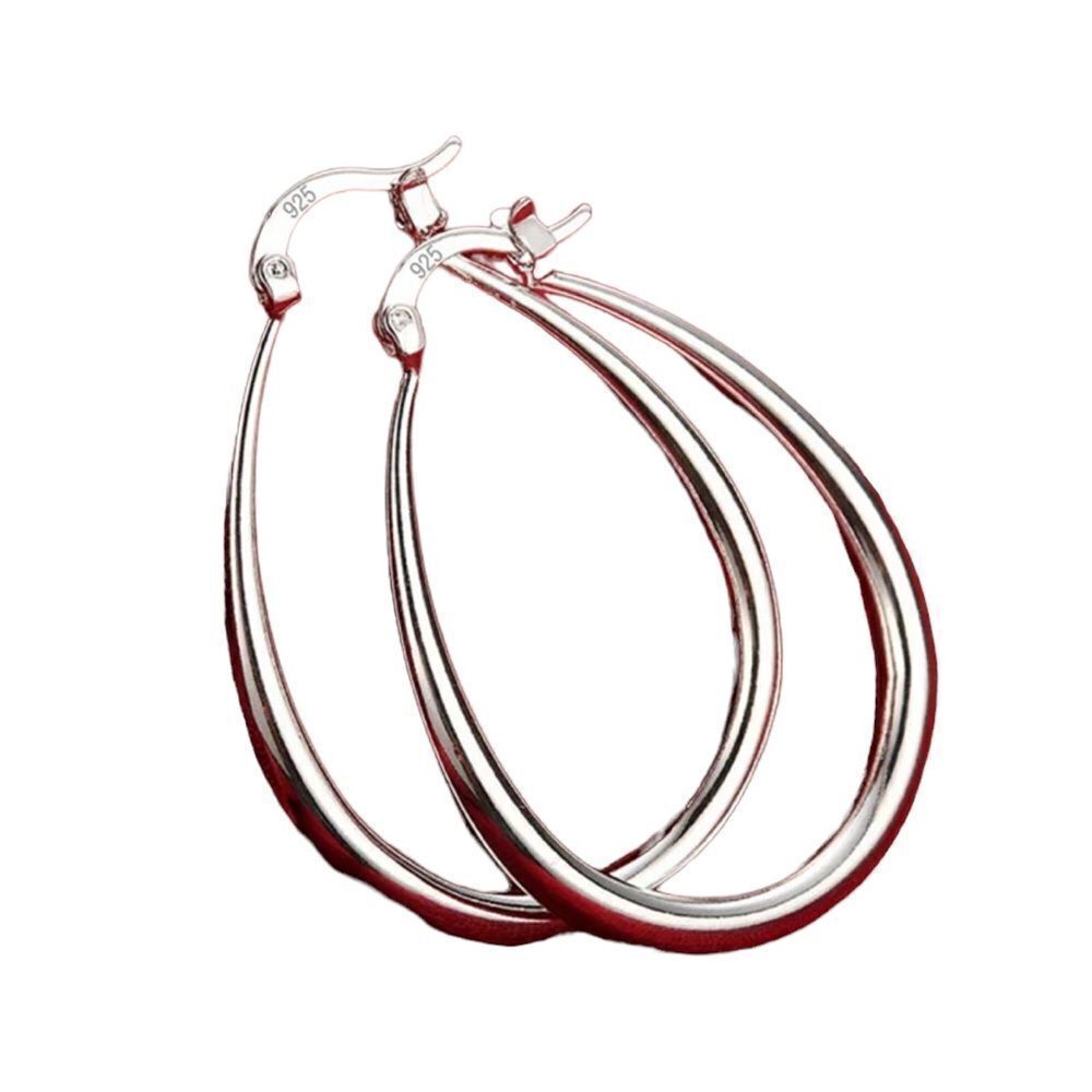 925 STERLING SMOOTH‎ CIRCLE HOOP EARRINGS